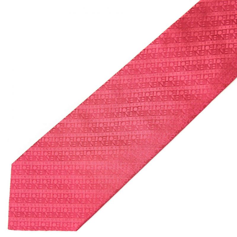 Розовый шёлковый галстук с надписями Celine