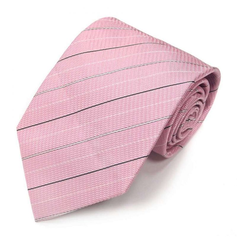 Розовый шёлковый галстук Celine в полоску