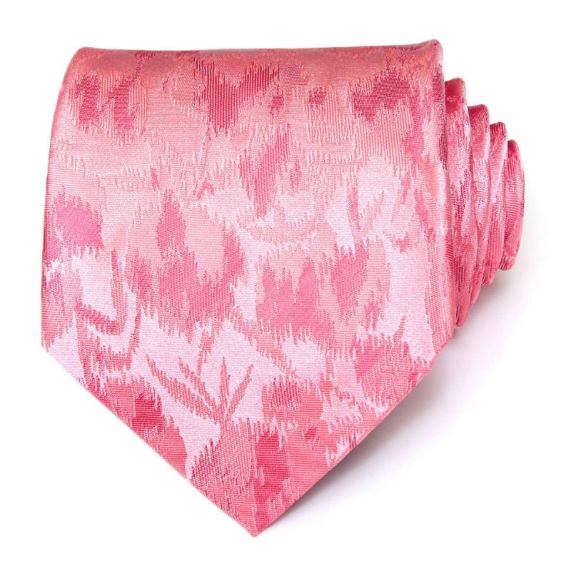 Розовый шёлковый галстук Celine с абстрактным узором