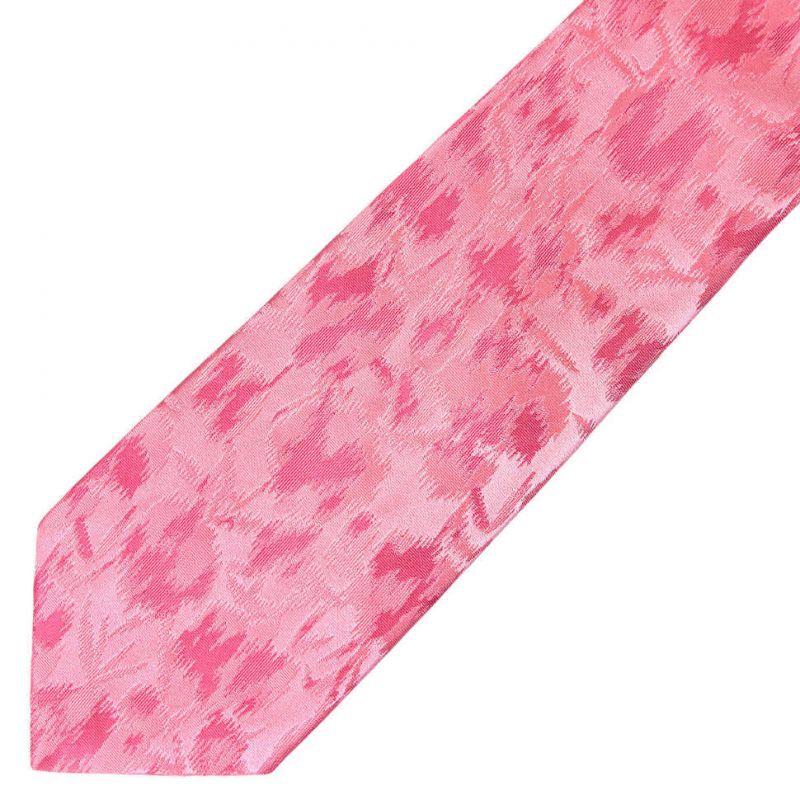 Розовый шёлковый галстук Celine с абстрактным узором