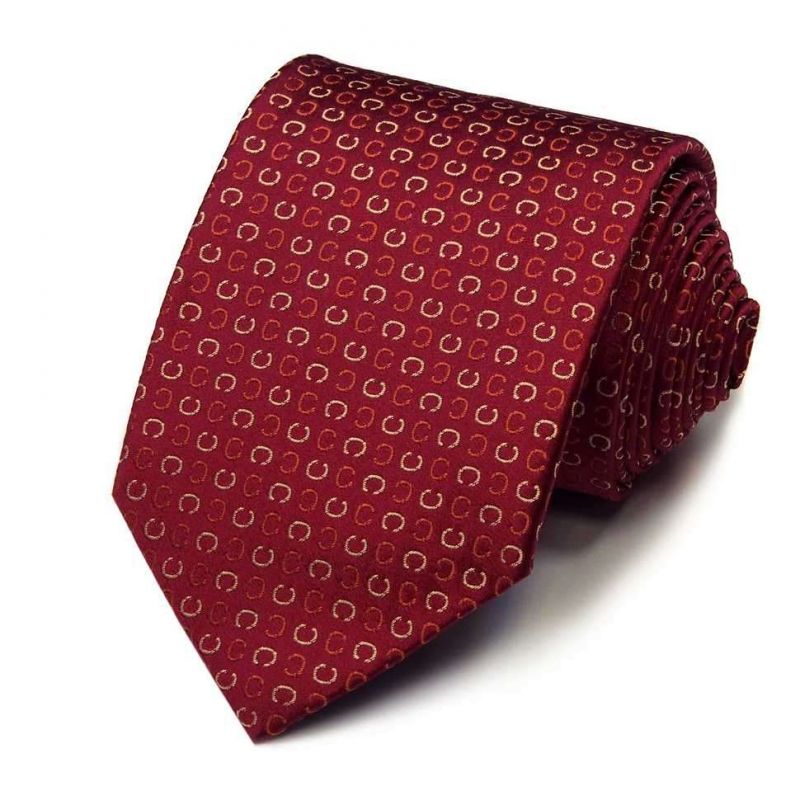 Бордовый шёлковый галстук Celine с буквами