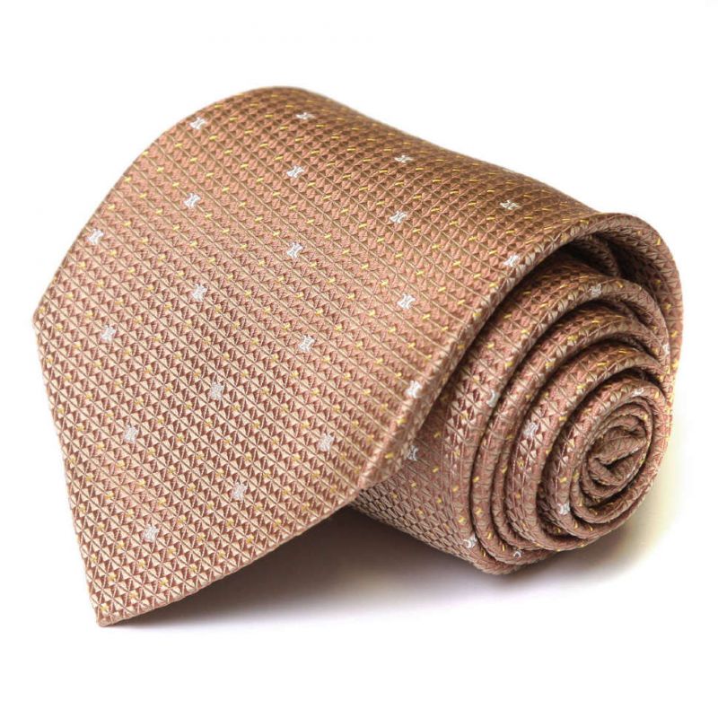 Светло-бронзовый шёлковый галстук Celine с выделкой