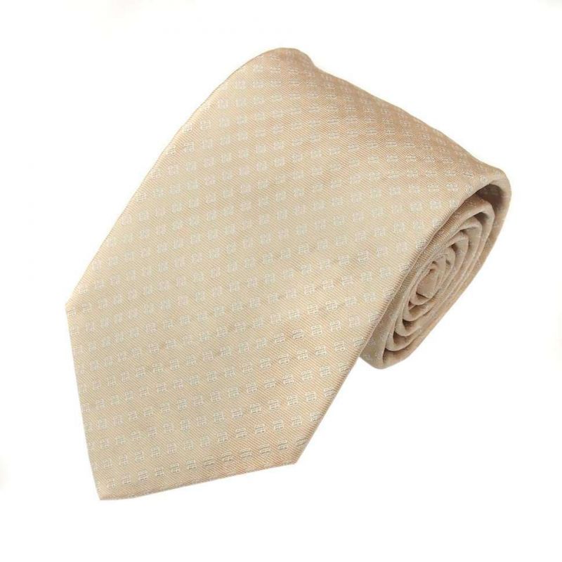 Бежевый шёлковый галстук Celine с выработкой