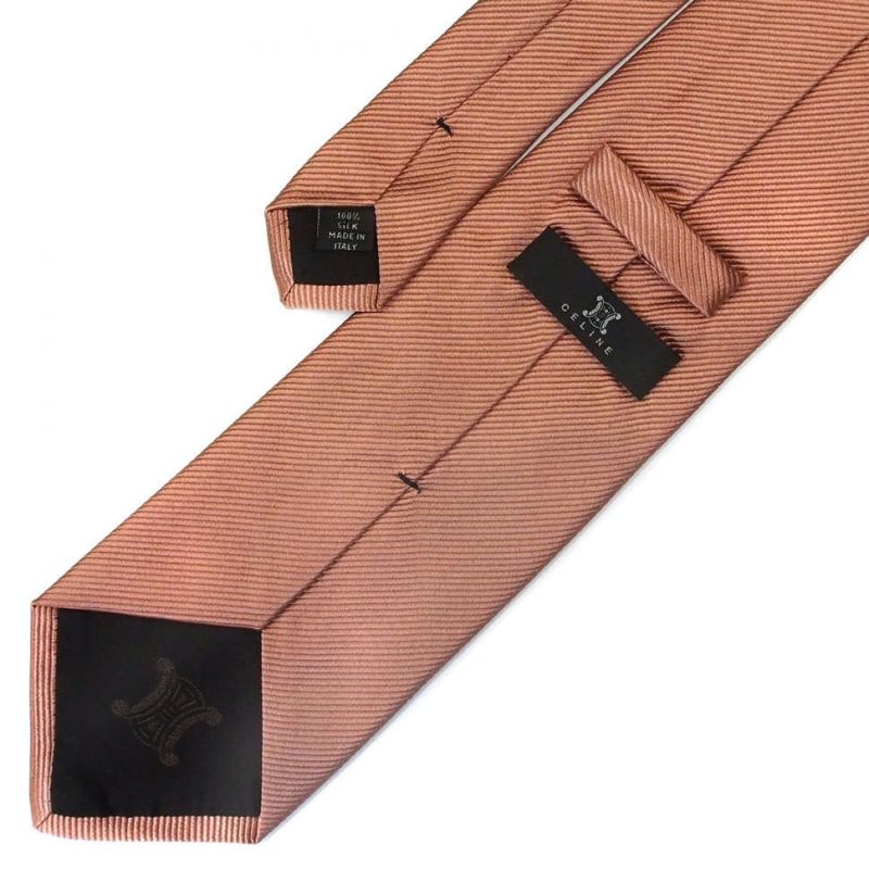 Бронзовый однотонный галстук Celine из шёлка