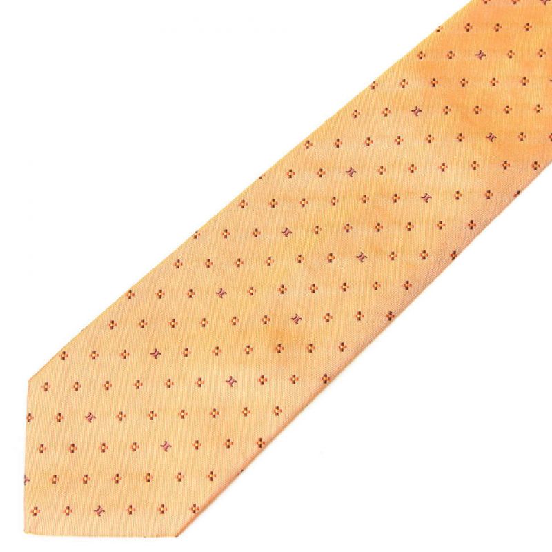 Оранжевый шёлковый галстук Celine с крестиками