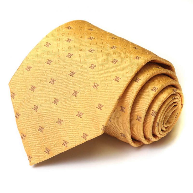 Жёлтый шёлковый галстук со знаками Celine