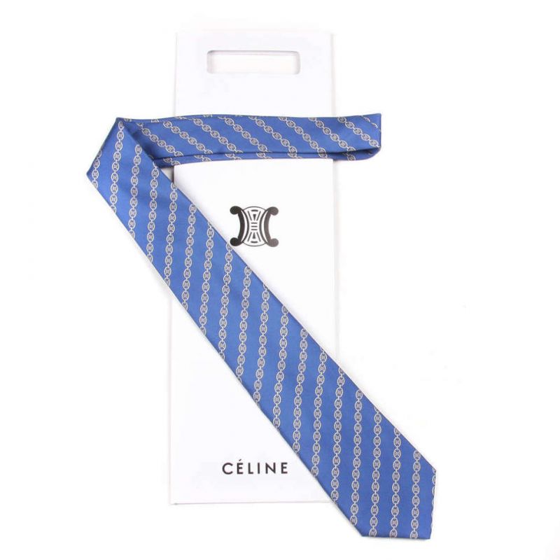 Синий галстук Celine из шёлка