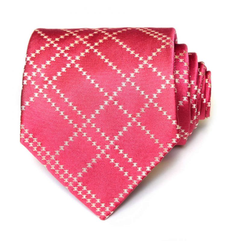 Светло-вишнёвый шёлковый галстук c логотипами Celine