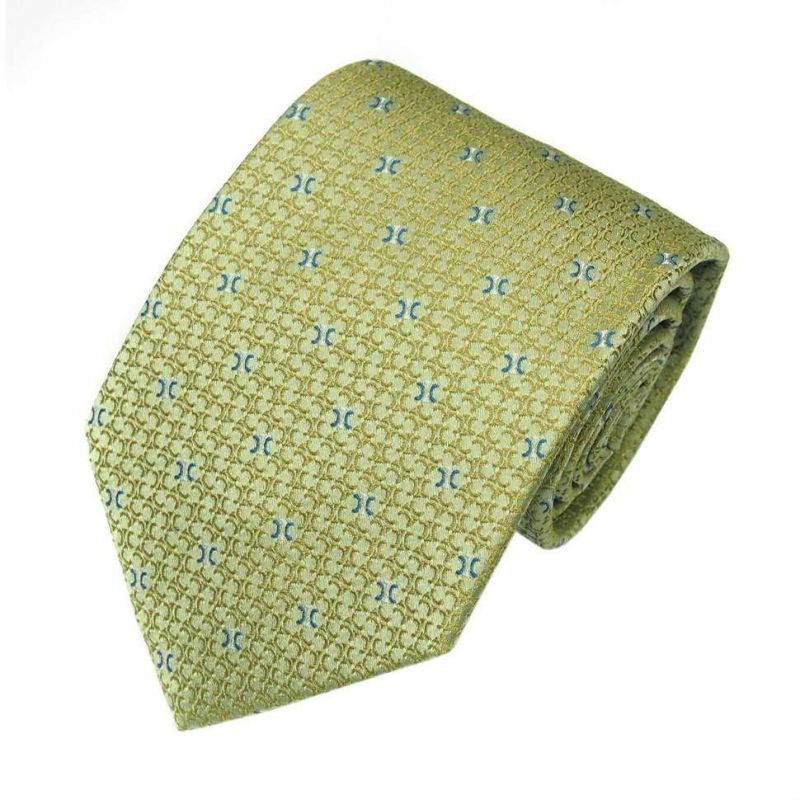 Зелёный шёлковый галстук Celine с выделкой
