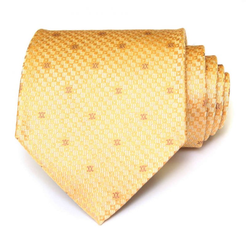 Жёлтый шёлковый галстук Celine с выделкой