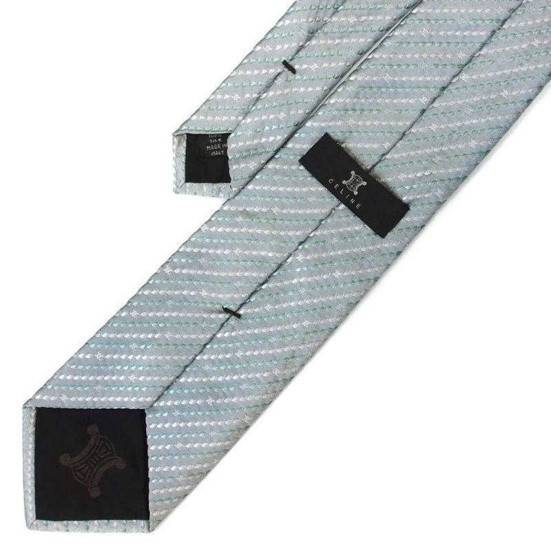 Серый шёлковый галстук Celine с полосками