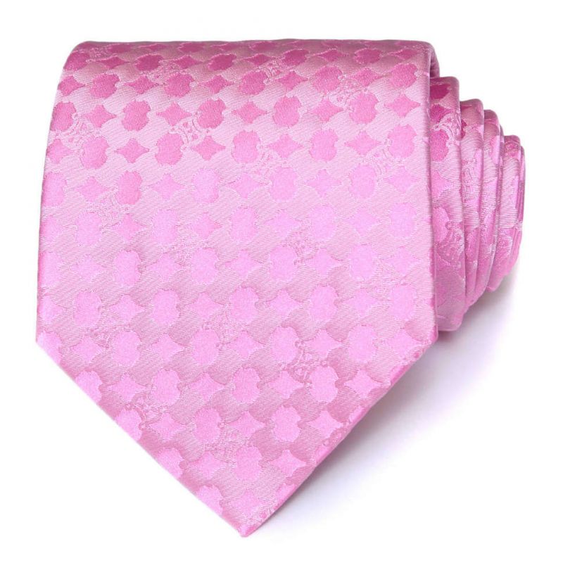 Розовый шёлковый галстук Celine с рисунком
