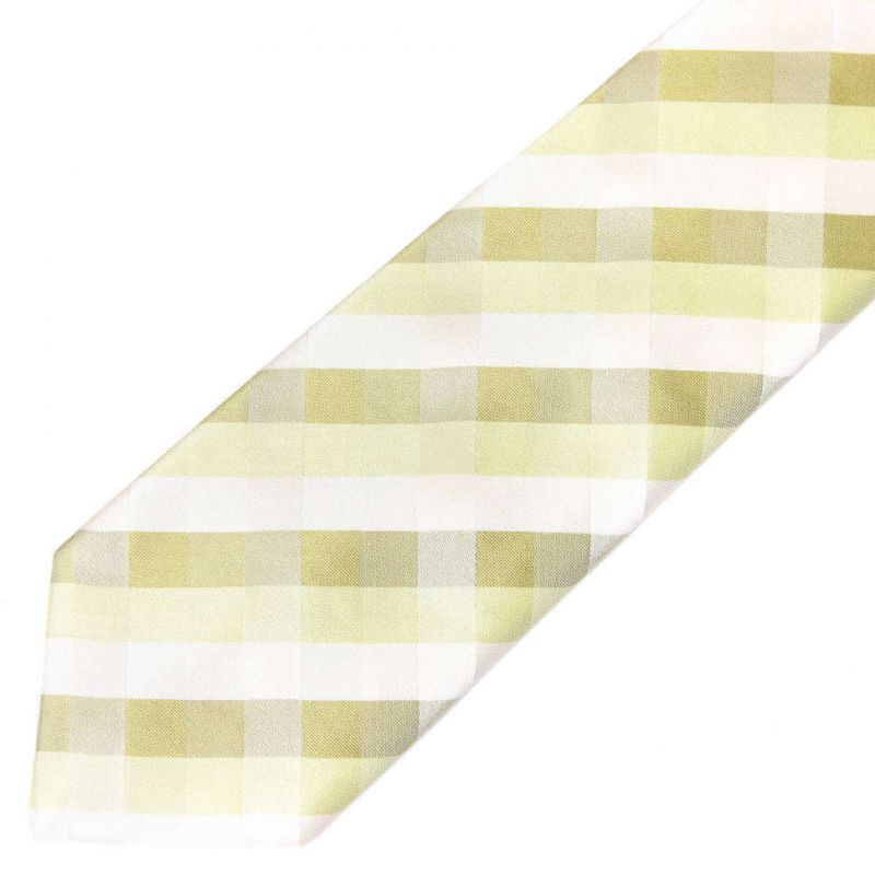 Светло-салатовый шёлковый галстук Celine в клетку