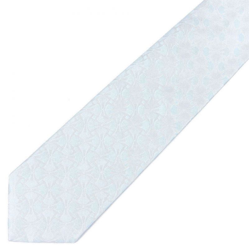 Бледно-голубой шёлковый галстук Celine с узором