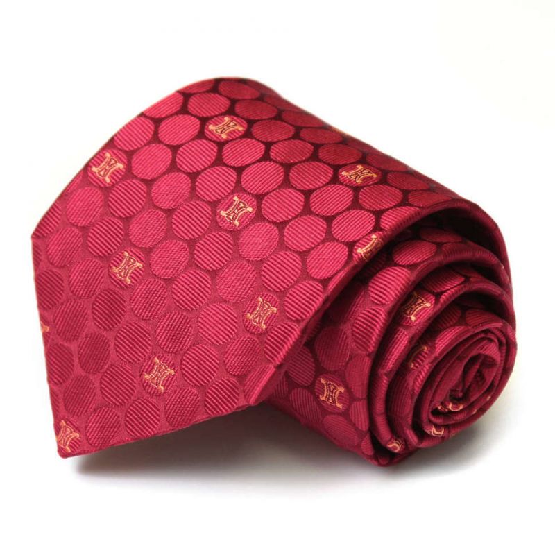 Красный шёлковый галстук в горошек Celine