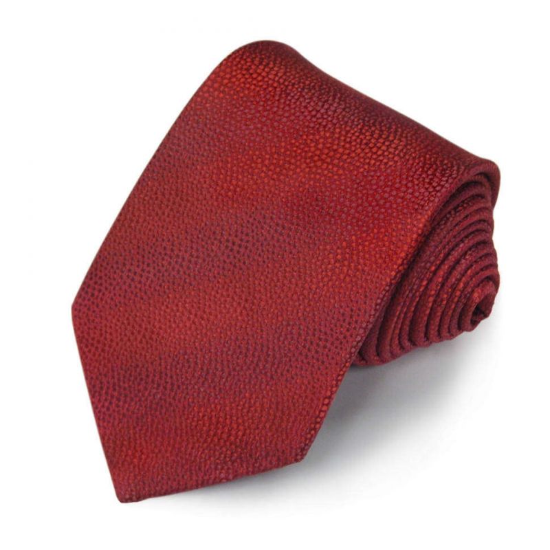 Красный шёлковый галстук в полоску Celine материал с выработкой