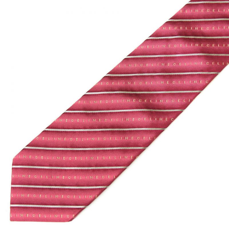 Лиловый шёлковый галстук Celine в полоску