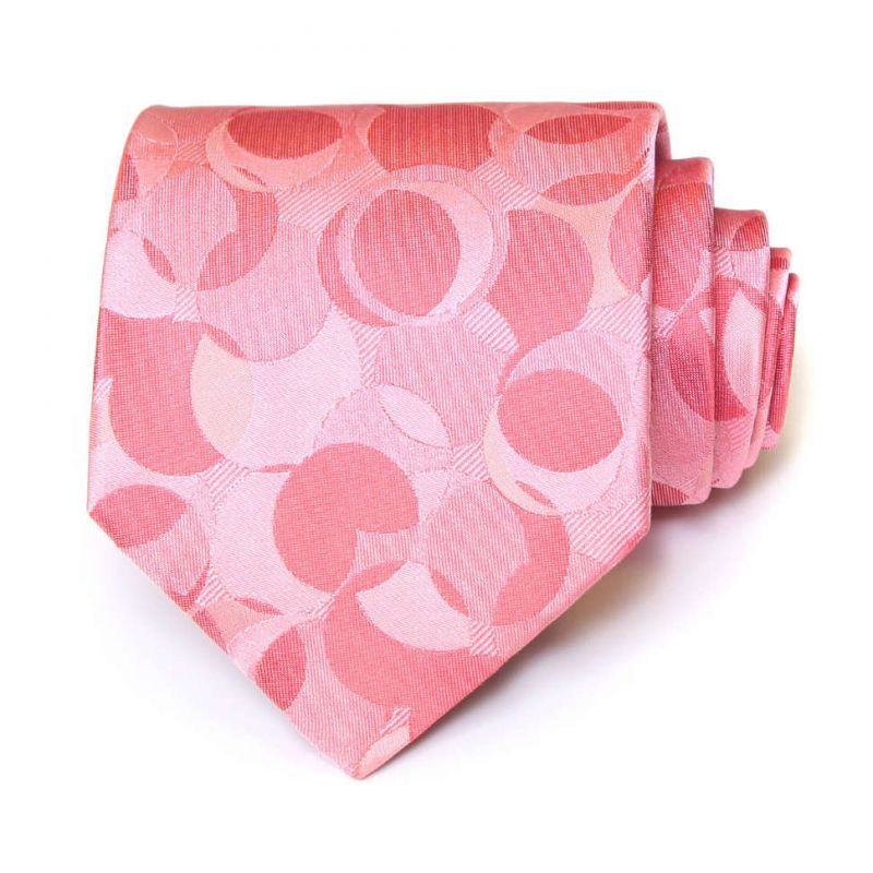 Розовый шёлковый галстук Celine в горох