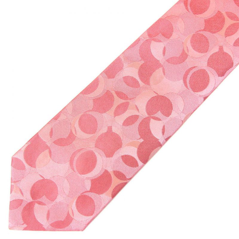 Розовый шёлковый галстук Celine в горох
