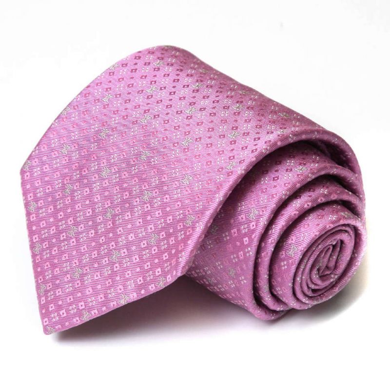 Розовый шёлковый галстук Celine с мелким принтом