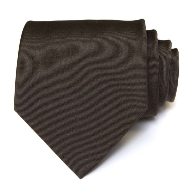 Коричневый шёлковый галстук Celine однотонный