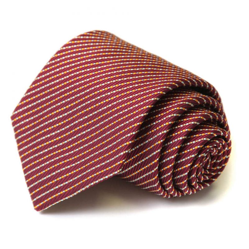 Бордовый шёлковый галстук Celine в полоску