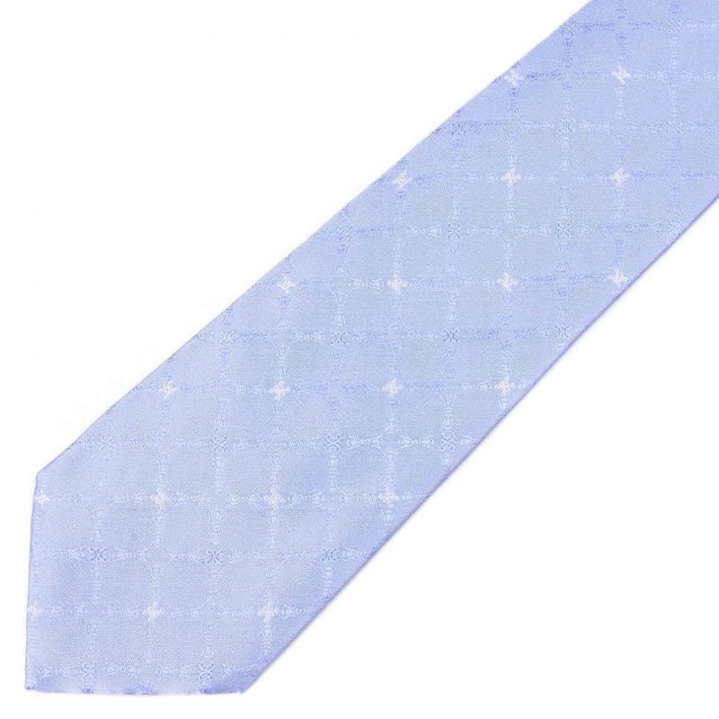 Голубой шёлковый галстук Celine с узором на ткани