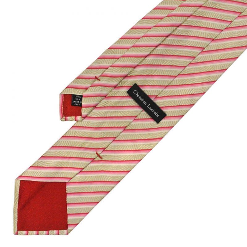 Бежевый галстук Сhristian Lacroix в полоску