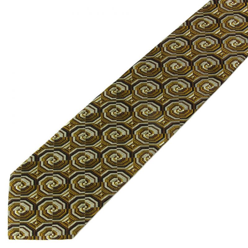 Зелёно-коричневый галстук Сhristian Lacroix с иллюзорным рисунком