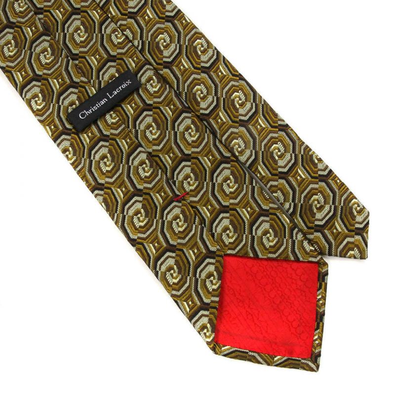 Зелёно-коричневый галстук Сhristian Lacroix с иллюзорным рисунком