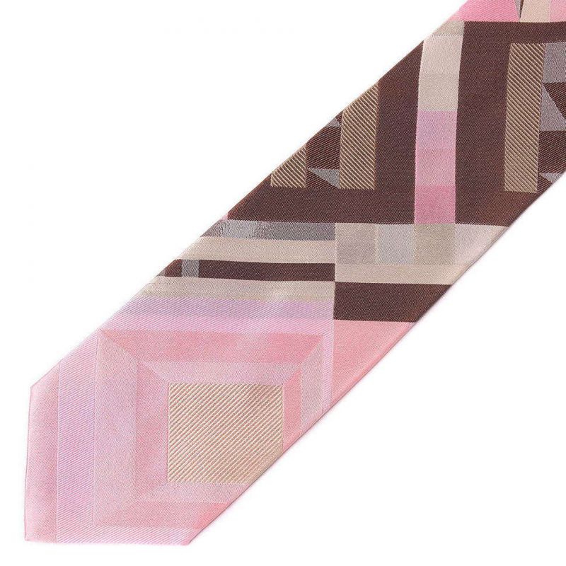Розовый с коричневым графическим рисунком галстук Сhristian Lacroix
