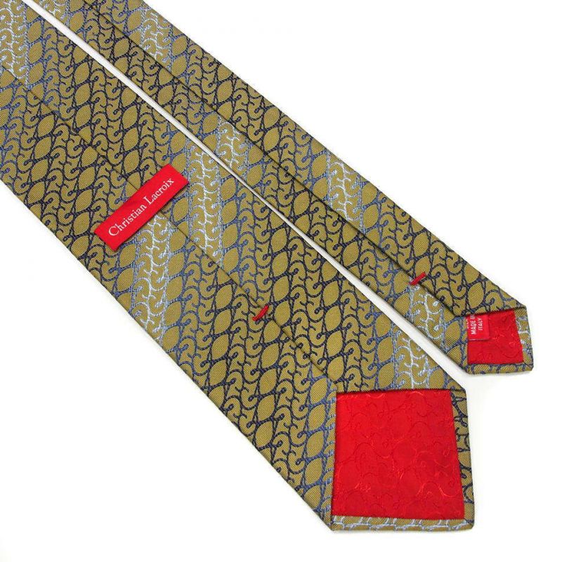 Оливковый галстук Сhristian Lacroix с узором