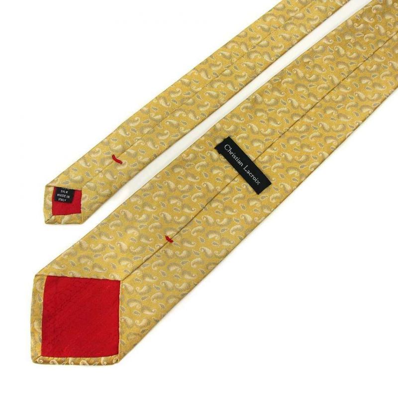 Жёлто-оливковый галстук Сhristian Lacroix Пейсли
