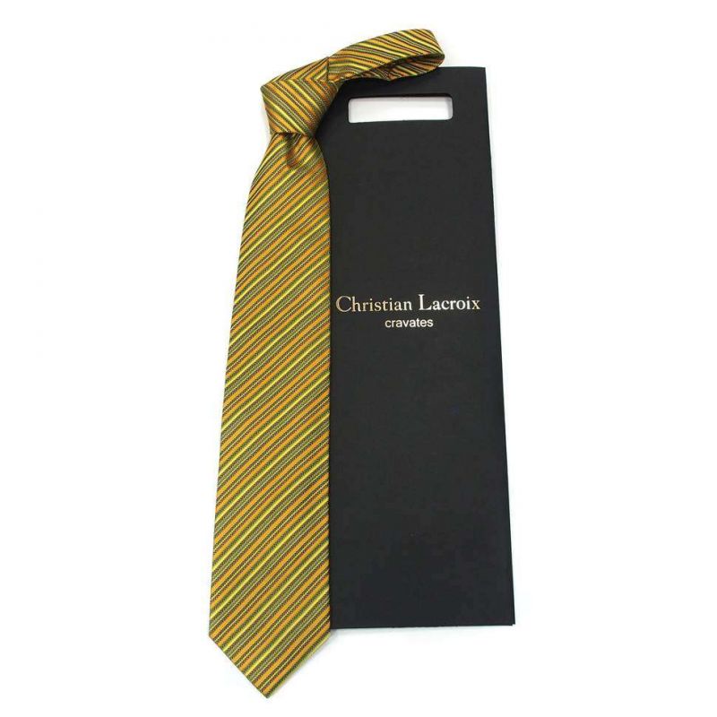 Зелёный галстук Сhristian Lacroix в полоску