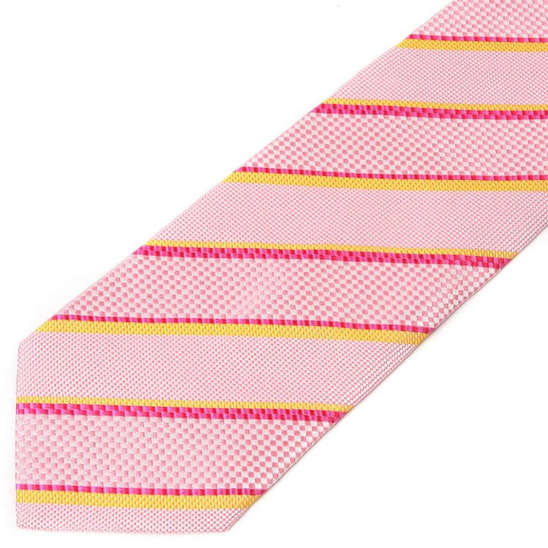Розовый шёлковый галстук Сhristian Lacroix в полоску