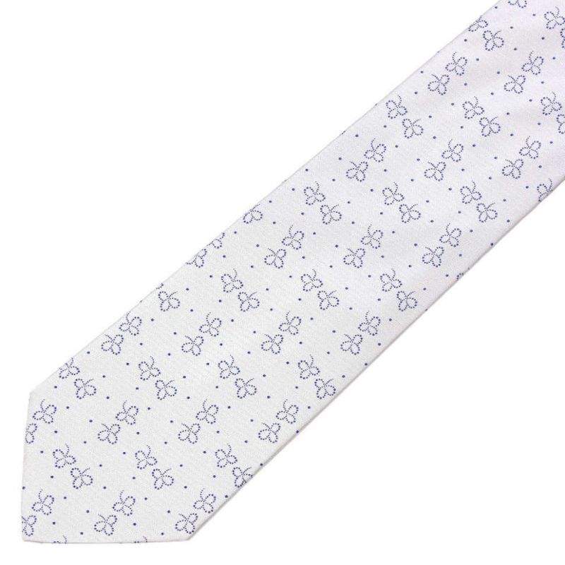 Серый шёлковый галстук Сhristian Lacroix с листочками