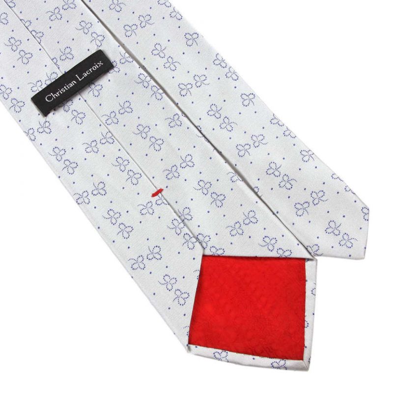 Серый шёлковый галстук Сhristian Lacroix с листочками