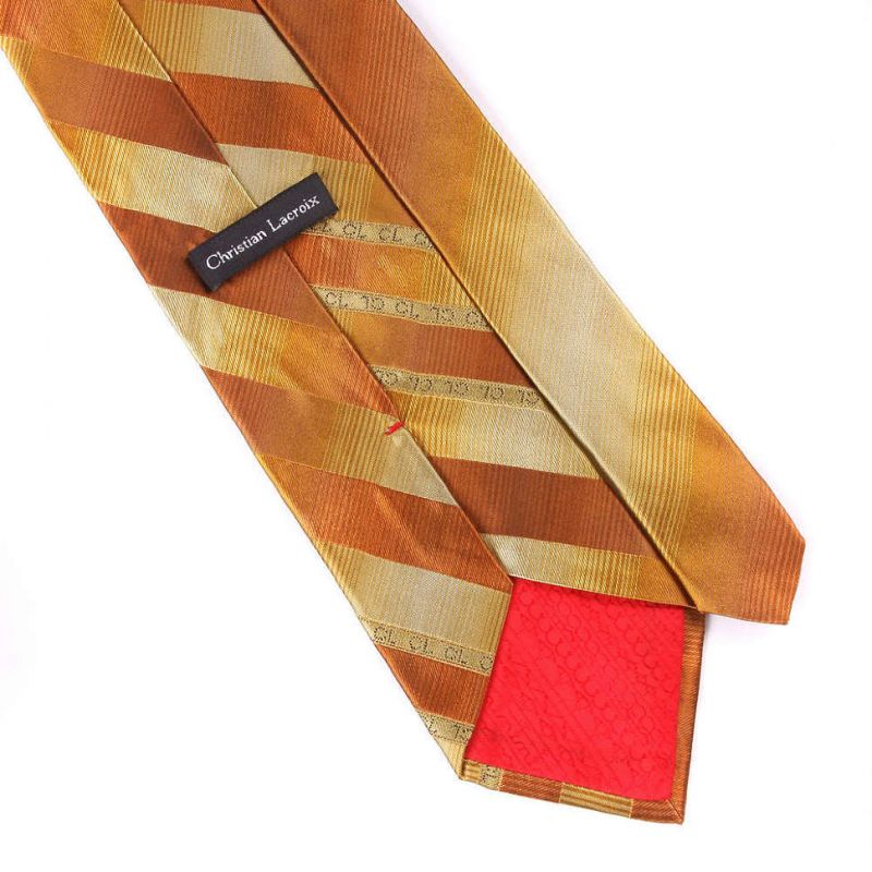 Оранжевый галстук Сhristian Lacroix в полоску