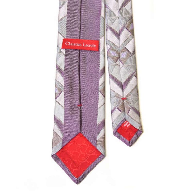 Серый галстук Сhristian Lacroix с геометрическим рисунком
