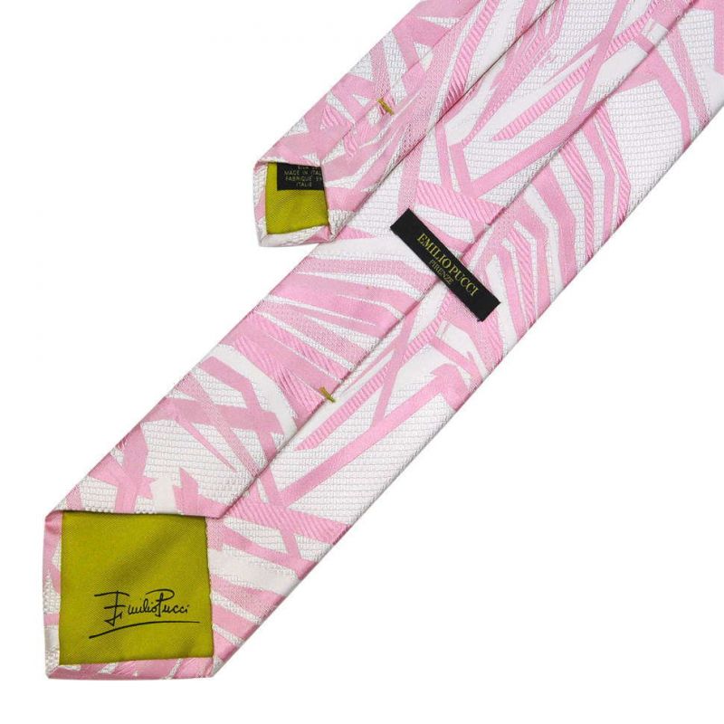 Розовый галстук Emilio Pucci с ломаными линиями