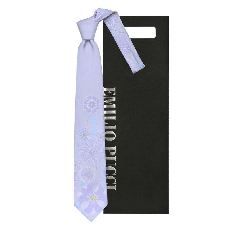 Сиреневый галстук Emilio Pucci с цветами