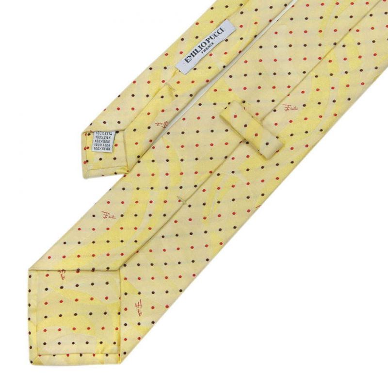 Жёлтый галстук Emilio Pucci в горошек