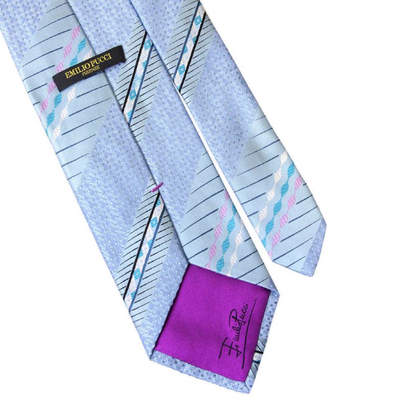 Голубой галстук Emilio Pucci в широкую полоску
