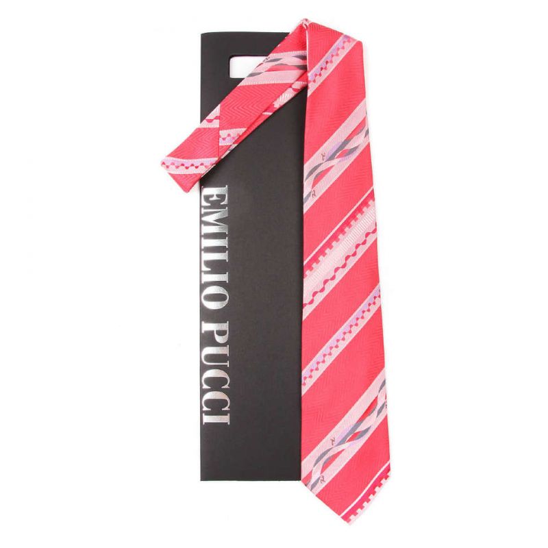 Розовый галстук Emilio Pucci в полоску