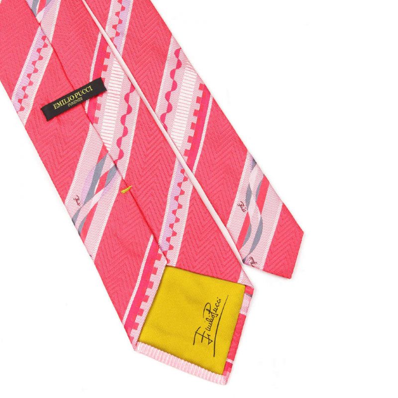 Розовый галстук Emilio Pucci в полоску