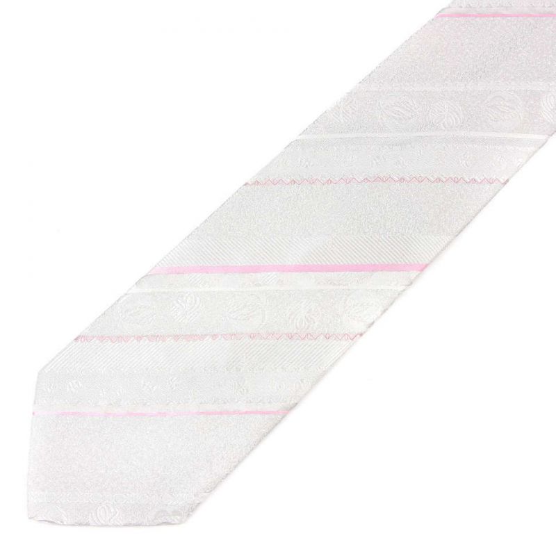 Серебристый галстук Emilio Pucci в розовую полоску