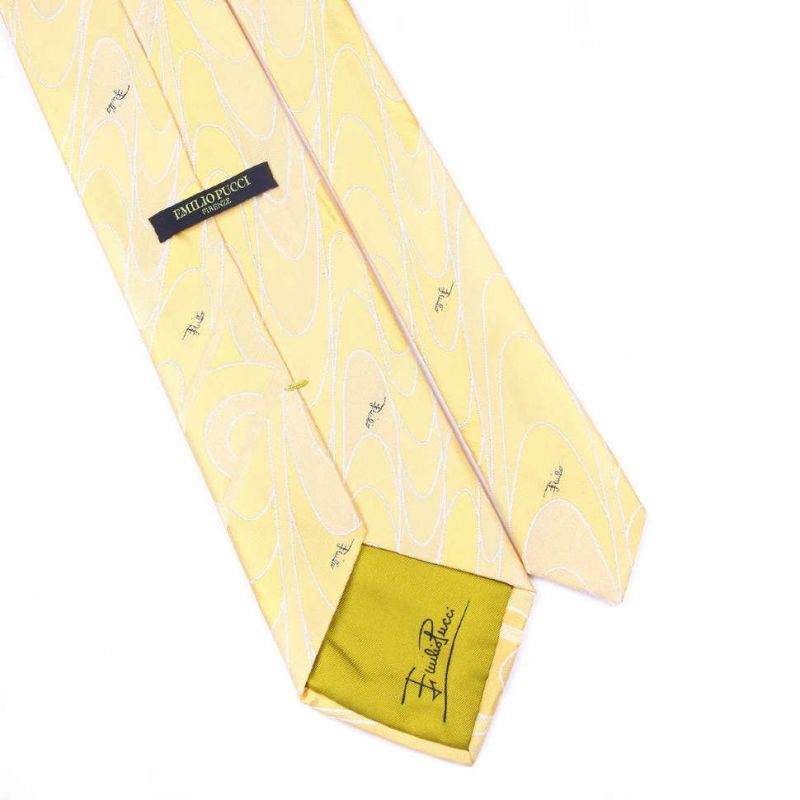 Жёлтый галстук Emilio Pucci с нежным узором