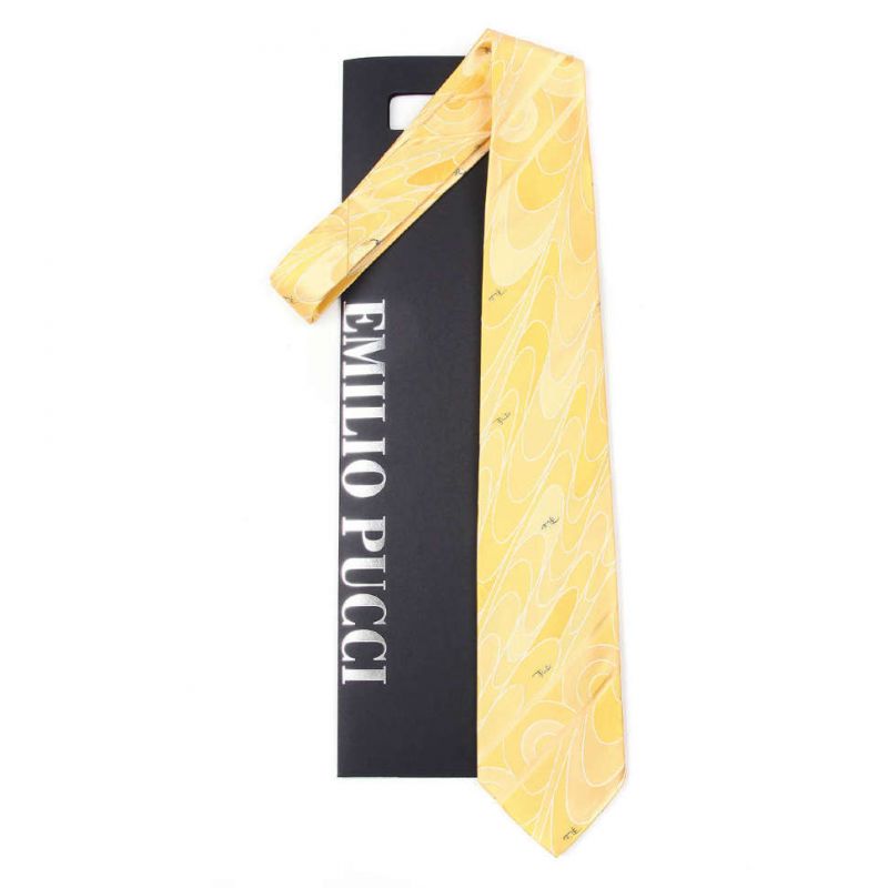 Жёлтый галстук Emilio Pucci с нежным узором