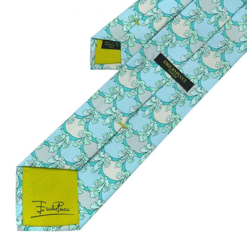 Бирюзовый галстук Emilio Pucci с лентами