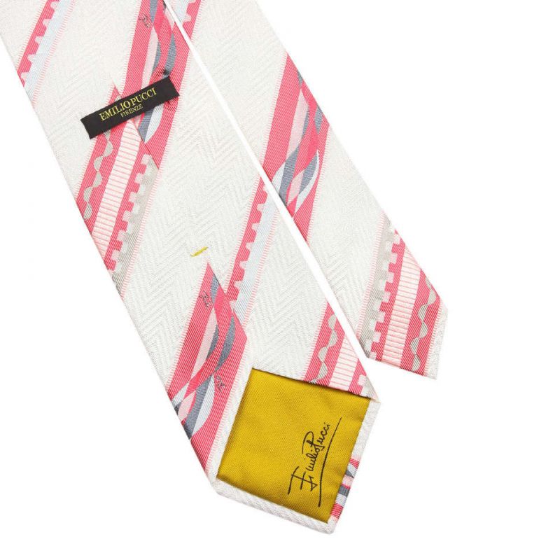 Шёлковый галстук Emilio Pucci с коралловыми полосками